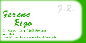 ferenc rigo business card